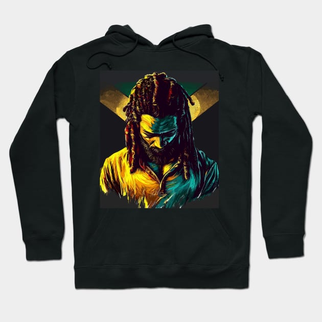 Rasta Jamaica man Hoodie by TomFrontierArt